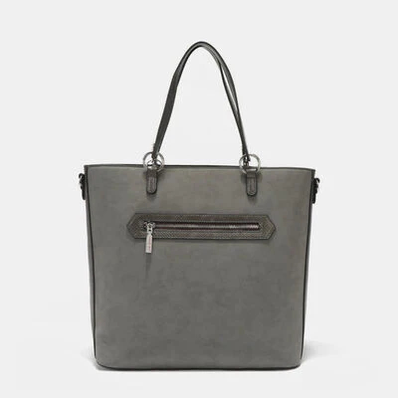 Nicole Lee USA Metallic Stitch Embroidered Rhinestone Tote Bag
