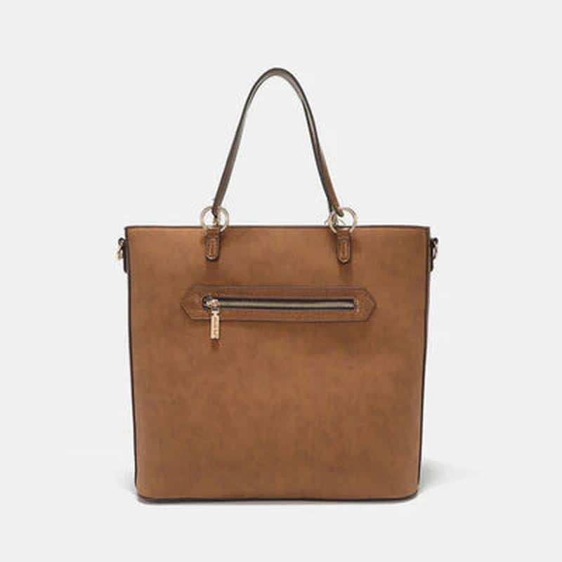 Nicole Lee USA Metallic Stitch Embroidered Rhinestone Tote Bag