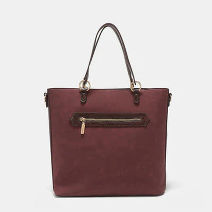 Nicole Lee USA Metallic Stitch Embroidered Rhinestone Tote Bag